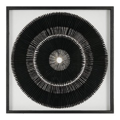 Uttermost Sandara Glass and Paper Pine Shadow Box in Black/Gold
