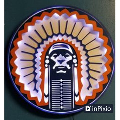 Chief Illiniwek lighted sign, College mascot