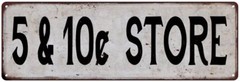 5 & 10¢ STORE Vintage Look Rustic Metal Sign City State 106180041376