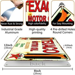 5-Piece Set of Vintage Metal Signs – Ideal for Old Car Shops and Garages