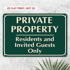 Rustic Decor Metal Sign Vintage Private Property Fence Porch Boundary Wall Art