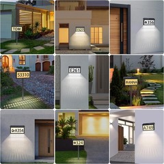 Outdoor Solar Address Numbers, Waterproof 2 Pack