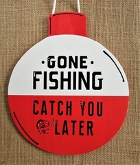 Gone FISHING Catch You Later Camping Wood Handcrafted Fish Camp Fisherman