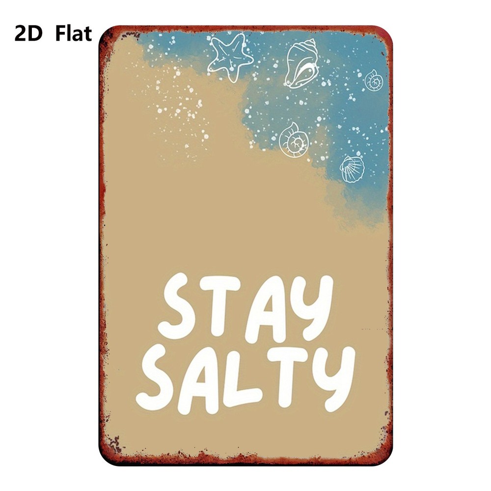 20.32*30.48 cm Metal Sign “Stay Salty” Shell Pattern