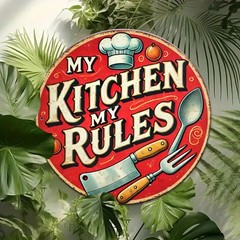 1pc My Kitchen My Rules Iron Sign, 8×8 Inch Round Tin Metal Signs Decorative Pla