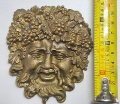 Large Heavy Brass Bacchus Mask – Vineyard Decor & Wine Cellar Wall Hanging