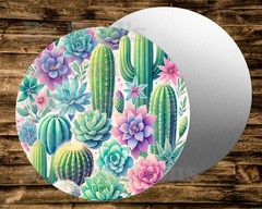 CACTUS FLOWERS round Metal Sign for Wreaths,Crafts & minis projects