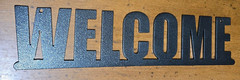 PLASMA CUT AND POWDER COATED METAL HORIZONTAL WELCOME SIGN