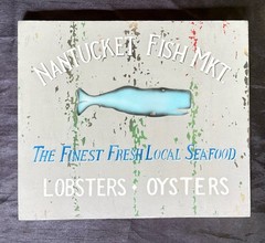 Nantucket Fish Market Seafood Whaling Sign Beach Sea Cottage New England