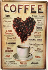 TIN SIGN new 8×12 Coffee java beans caffeine Kona blue mountain cafe store Br4a