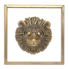 Exquisite Resin Animal Head Wall Sculpture (Gift Metal Frame) – Hedgie Imitat…