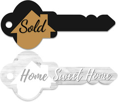 Real Estate Key Shaped Sold Sign – Extra Large – Home Sweet Home Photo Prop – Ag