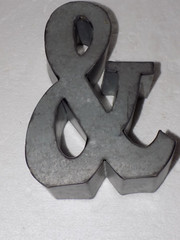 Ampersand Metal Galvanized Home Decor 3 D Symbol Free Standing/Wall Hung 7x5x1.5