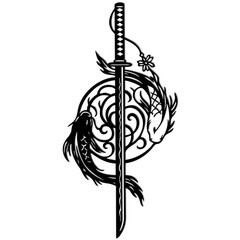 YATEASLU Samurai Sword & Koi Fish Metal Wall Decor Japanese Inspired Art, Bl…