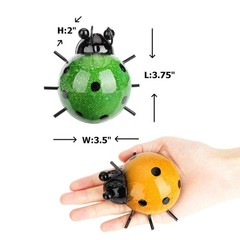 Metal Garden Wall Art Set of 4 Cute Ladybugs Outdoor Sculptures