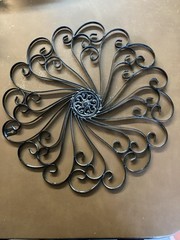 Black Matte Metal Wall Art Hanging Decor 16″ Round