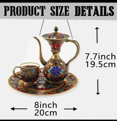 2D Flat Acrylic Luxury Arabic Tea Set Light Catcher, 2D Flat Acrylic Mosaic Plas