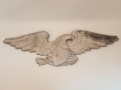 Vintage eagle wall plaque solid cast aluminum 27.5″ wide 3 arrows 3 stars