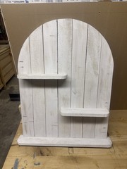 HANDMADE Rustic Wooden Wall Shelf Whitewashed Farmhouse Decor Arch Display