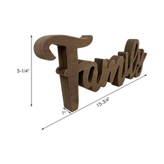 Rustic Brown Cutout Family Wood Tabletop Sign