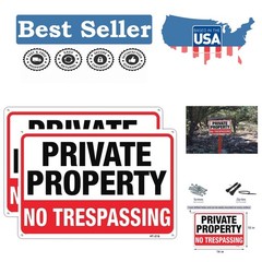 Weatherproof No Trespassing Sign, 10×14 Inch – Heavy Duty Rust-Free Aluminum