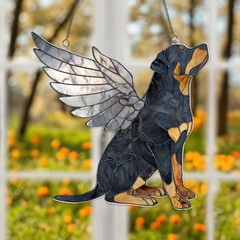 Rottweiler Dog Memorial Suncatcher, Personalized Window Decor, Pet Loss Gift