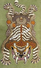 Tibetan Tiger Rugs Handmade 100% Woolen Hand Tufted For Home Decoration