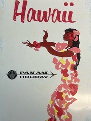 Panam Holiday Hawaii Metal Tin Sign Tiki Bar Wall Art 12″ x 8″ Hula Girl New