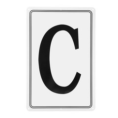Aluminum Letter Sign, 12″x 8″ Parking Spot Letter C Sign for Outdoor Floor, Dock