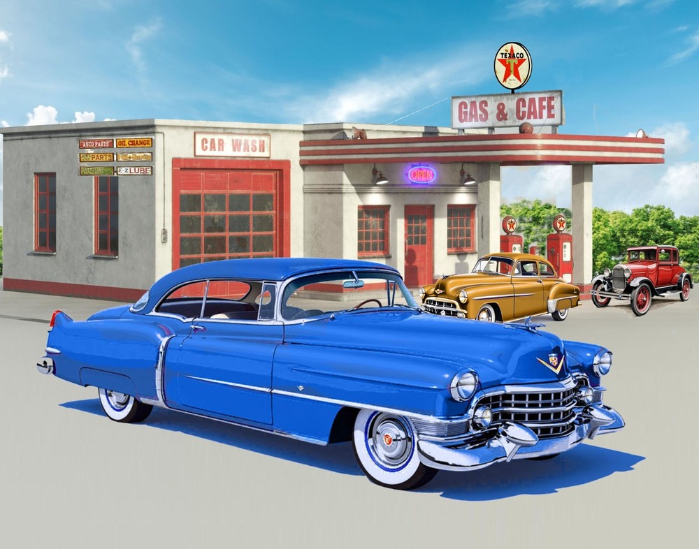 1955 Cadillac Car Art Choice Of Mouse Pad, Photo, Tin Sign, or Framed Painting