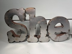 She Shed Metal Rustic Style Decorative 3D Letter Wall Sign 34″ Custom Handmade