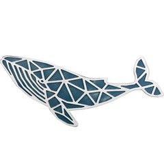 31″ Handcrafted Wooden Nautical Whale 3D Wall Art – Coastal Home Decor