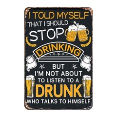 1pc, Drunk Funny Tin Metal Signs 30*20 cm (12 in*8 in), Novelty Home Decor, Room