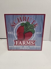 The Office TV Schrute Farms Square Wood Box Sign 6×6” New