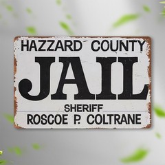 Aluminum Jail Sign Hazzard County Vintage Retro 8×12 Inch Metal Plaque