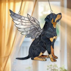 Rottweiler Dog Memorial Suncatcher, Personalized Window Decor, Pet Loss Gift