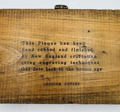 Genuine Cooper & Wood Wall Hanging Mayflower Old North Church 6.75” X 4.75”