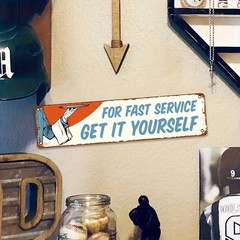 2D Flat Retro Wall Panel Sign UV Printed