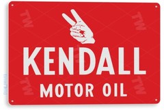 Kendall Gas Oil Sign, Station, Garage, Auto Shop, Retro Rustic Tin Sign A102