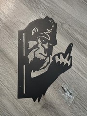 NEW Peak a Boo Flipping off Bigfoot Animal Metal Yard Fence Tree Garage Sign Art