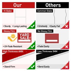 6 Pcs Yard Sale Signs with Stakes, 2-Pack Large Yard Sale Signs 17″ x 12″ and…