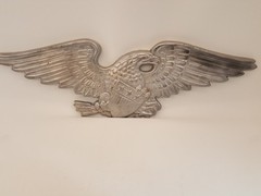 Vintage eagle wall plaque solid cast aluminum 27.5″ wide 3 arrows 3 stars