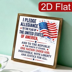 USA Patriotic Wooden Sign Pledge Republic Indivisible Liberty Home Art for home