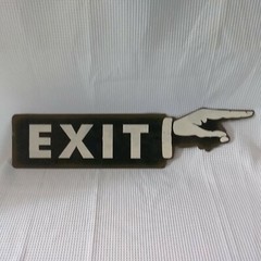 Exit Left Hand Pointer Distressed Metal Sign Chic Décor 5 x 20 inches