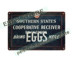 1963 Southern States Farm Egg man cave barn collectibles metal tin sign interior