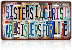 Vintage License Plate Be Strong and Courageous Wall Decor Metal Sign Tin Signs f
