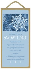 Advice From a Snowflake Keep your cool Take time to chill… 10″x5″ NEW Sign D99