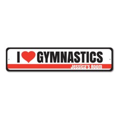 Gymnastics Sign, Personalized Kid’s Room Sign, Gymnast Metal Wall Decor