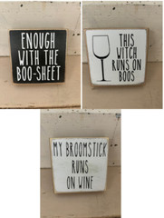 Set of 3 | 4×4 in Block Sign | Fall/Halloween Theme