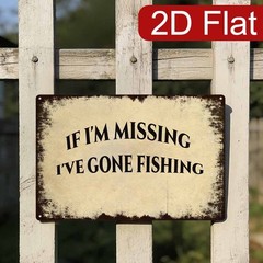 2D Plane Foil Painting Plaque 20.32X30.48 cm Fishing Wall Art Metal